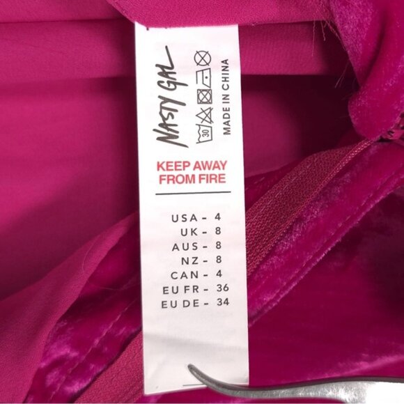 NASTY GAL Women's Crushed Velvet High Waisted Wide Leg Flare Pants Pink Size‎ 4 - Picture 16 of 16